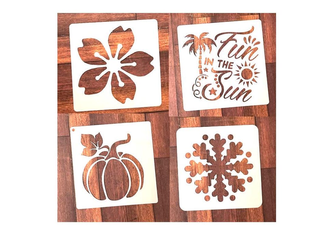 Seasonal Stencil Set: Reusable Spring, Summer, Autumn, Winter Stencils ...