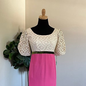NOS Vintage 1960s Pink Chiffon Cocktail Dress: Mid-Century Modern Rayon