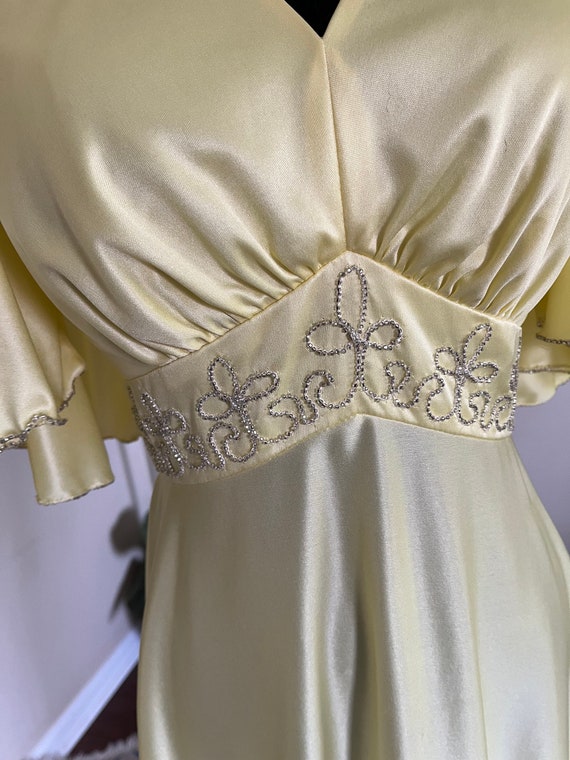 Vintage 1970s 1960s Yellow Formal Cocktail Evenin… - image 4