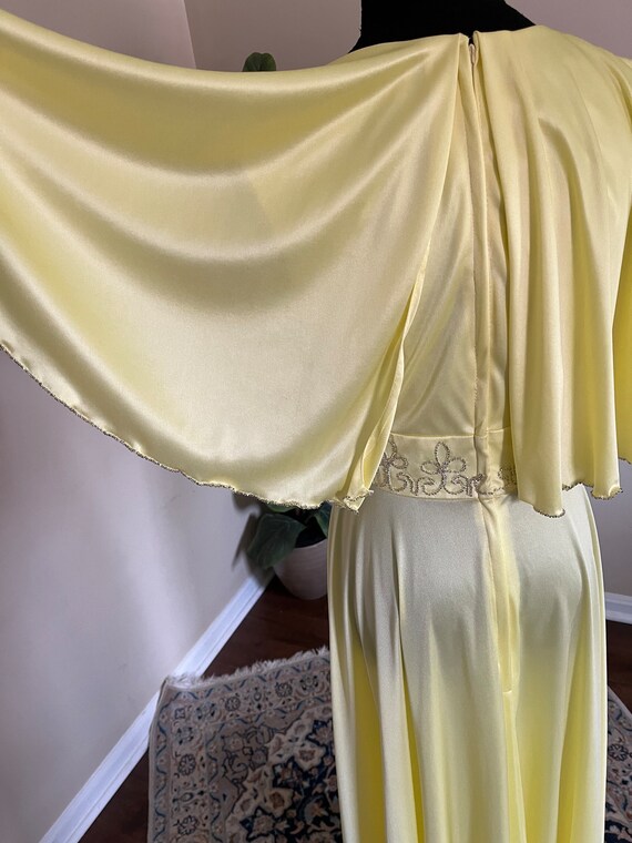 Vintage 1970s 1960s Yellow Formal Cocktail Evenin… - image 6