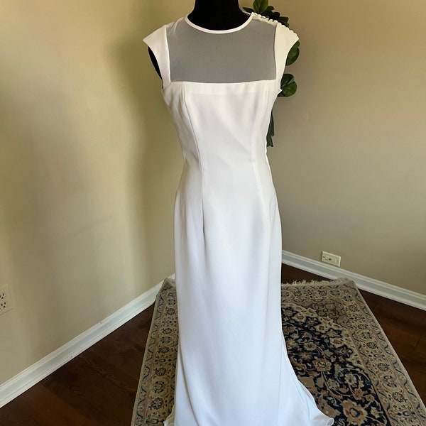 Vintage 90s Y2K Classic Simple Wedding Dress Prefect for Elopement