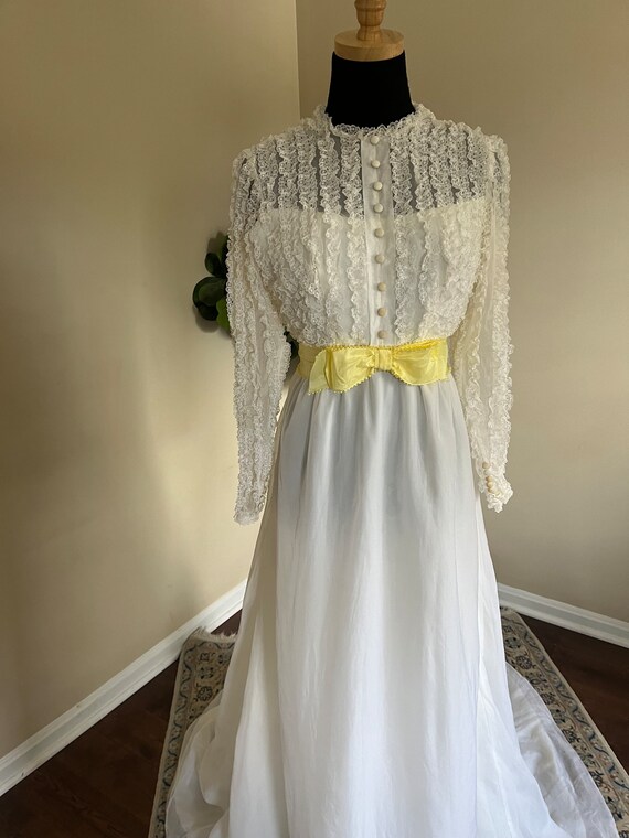 Vintage 70s Wedding Dress, Modest wedding dress, … - image 2