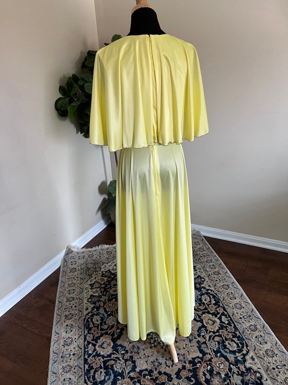 Vintage 1970s 1960s Yellow Formal Cocktail Evenin… - image 5