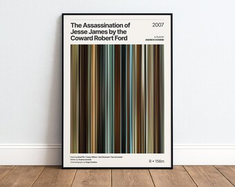 The Assassination of Jesse James Movie Poster | Movie Color Palette Print | Home Theater Decor