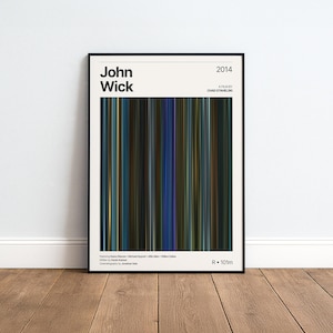John Wick Movie Poster | Movie Color Palette Print | Home Theater Decor