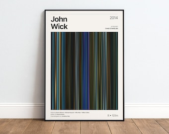 John Wick Movie Poster | Movie Color Palette Print | Home Theater Decor