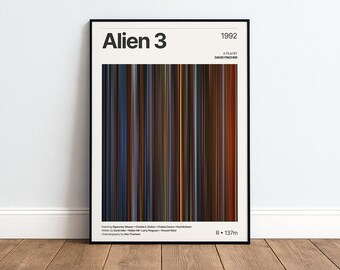 Alien 3 Movie Poster | Sci-fi Movie Print | Color Palette Wall Art