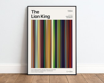 The Lion King Movie Poster | Movie Color Palette Print | Minimalist Disney Wall Art