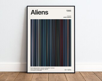 Aliens Movie Poster | Sci-fi Movie Print | Color Palette Wall Art