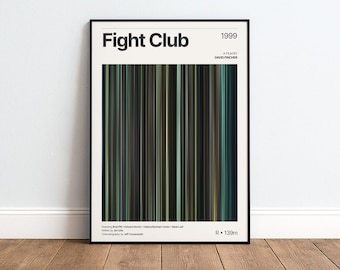 Fight Club Movie Poster | Movie Color Palette Print | Home Theater Decor