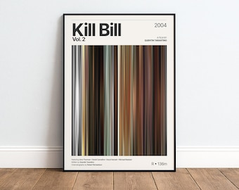 Kill Bill Vol. 2 Movie Poster | Movie Color Palette Print | Tarantino Wall Art