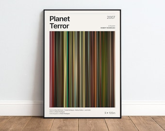 Planet Terror Movie Poster | Movie Color Palette Print | Grindhouse Wall Art