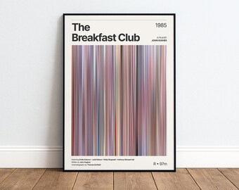 The Breakfast Club Movie Poster | Movie Color Palette Print | Minimalist 80's Film Wall Art