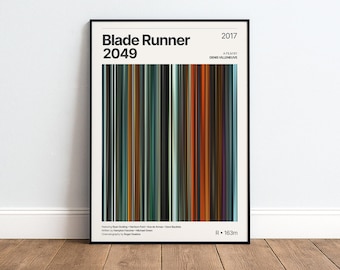 Blade Runner 2049 Movie Barcode Poster | Minimalist Movie Print | Sci-fi Art