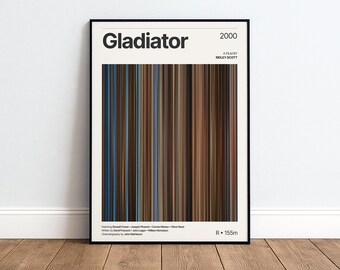 Gladiator Movie Poster | Movie Color Palette Print | Home Theater Decor