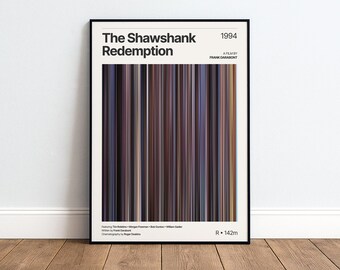 The Shawshank Redemption Movie Poster | Movie Color Palette Print | Home Theater Decor