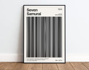 Seven Samurai Movie Poster | Movie Color Palette Print | Abstract Film Wall Art