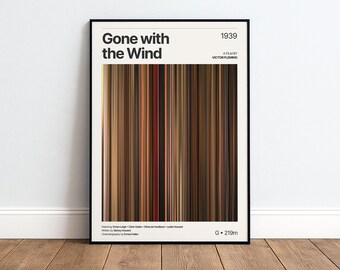 Gone with the Wind Movie Poster | Movie Color Palette Print | Minimalist Film Wall Art