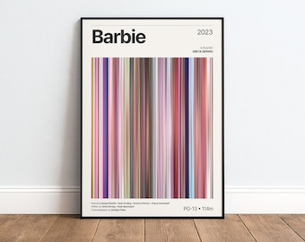 Barbie Movie Poster | Movie Color Palette Print | Minimalist Film Wall Art