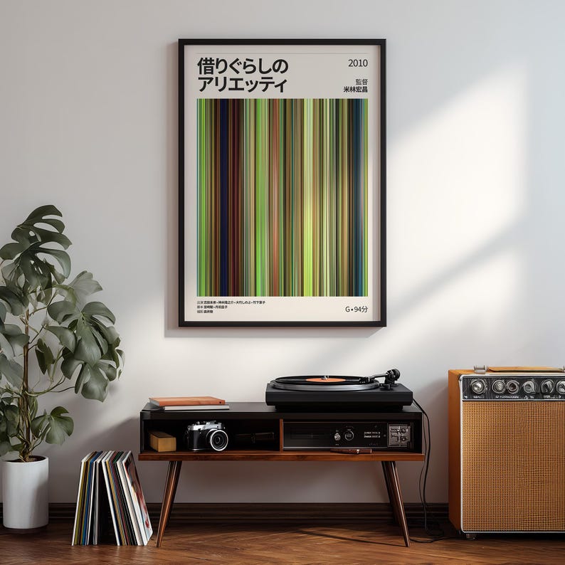 The Secret World of Arrietty Movie Barcode Poster | Japanese Movie Print | Studio Ghibli Art image 2