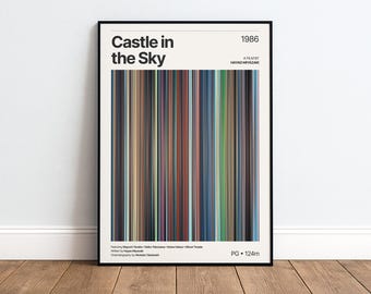 Castle in the Sky Movie Poster | Movie Color Palette Print | Studio Ghibli Wall Art