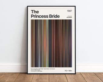 The Princess Bride Movie Poster | Movie Color Palette Print | Minimalist 80's Film Wall Art