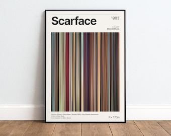 Scarface Movie Poster | Movie Color Palette Print | Home Theater Decor