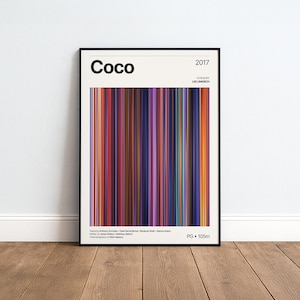 Coco-filmen streckkodsaffisch | Färgpaletttryck | Disney-väggkonst