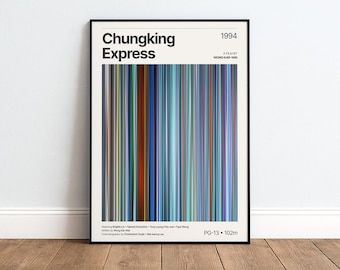 Chungking Express Movie Barcode Poster | Minimalist Movie Print | Wong Kar-Wai Wall Art