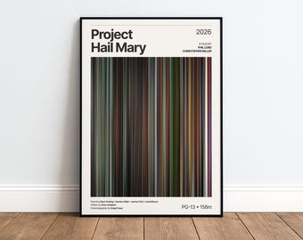 Project Hail Mary Movie Poster | Movie Color Palette Print | Minimalist Film Wall Art