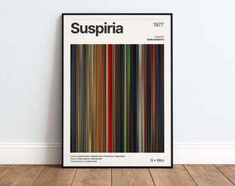 Suspiria Poster | Movie Color Palette Print | Horror Movie Wall Art