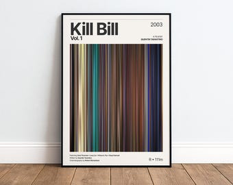 Kill Bill Vol. 1 Movie Poster | Movie Color Palette Print | Tarantino Wall Art