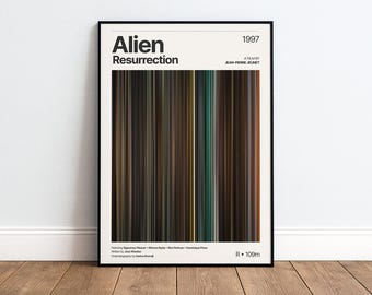 Alien Resurrection Movie Poster | Sci-fi Movie Print | Color Palette Wall Art