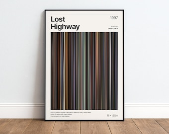 Lost Highway Movie Poster | Movie Color Palette Print | David Lynch Wall Art