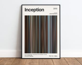 Inception Movie Poster | Movie Color Palette Print | Home Theater Decor