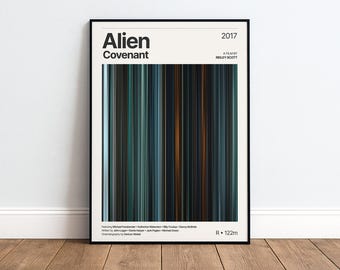 Alien Covenant Movie Poster | Sci-fi Movie Print | Color Palette Wall Art