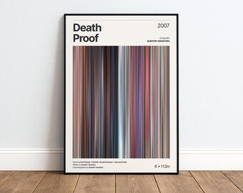 Death Proof Movie Poster | Movie Color Palette Print | Tarantino Wall Art