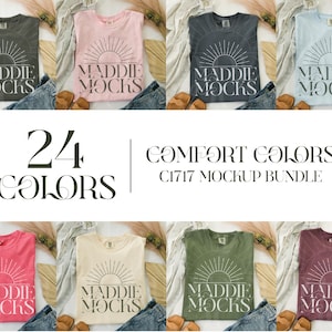 Comfort Colors C1717 Shirt Mockup Bundle, Neutral Tshirt Mock-ups, Real Flatlay Mockups, Trendy POD Mocks, Simple Cozy Aesthetic,