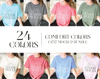 Comfort Colors C1717 Shirt Mockup Bundle, Neutral Tshirt Mock-ups, Real Model Mockups, Trendy POD Mocks, Simple Cozy Aesthetic,
