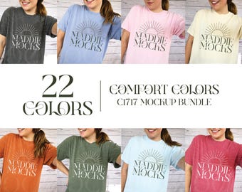 Comfort Colors C1717 Shirt Mockup Bundle, Neutral Tshirt Mock-ups, Real Model Mockups, Trendy POD Mocks, Simple Cozy Aesthetic,