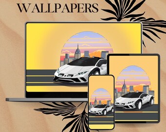 Laptop | Tablet | Phone wallpaper | Lamborghini Huracán STERRATO" cartoon