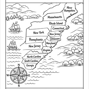 13 Colonies Coloring Book Printable PDF - Etsy