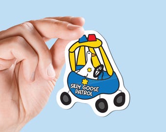 Silly goose patrol sticker goose cop silly goose on the loose little tykes pedal car push car for kids funny inexpensive gift for mom life