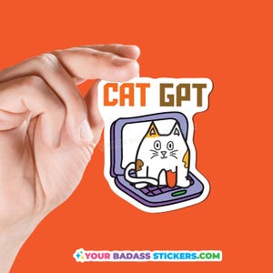 Cat GPT sticker chatgpt chat gpt artificial intelligence ai claude jasper ai mental health cat mom cat dad cat life inexpensive gift kitty