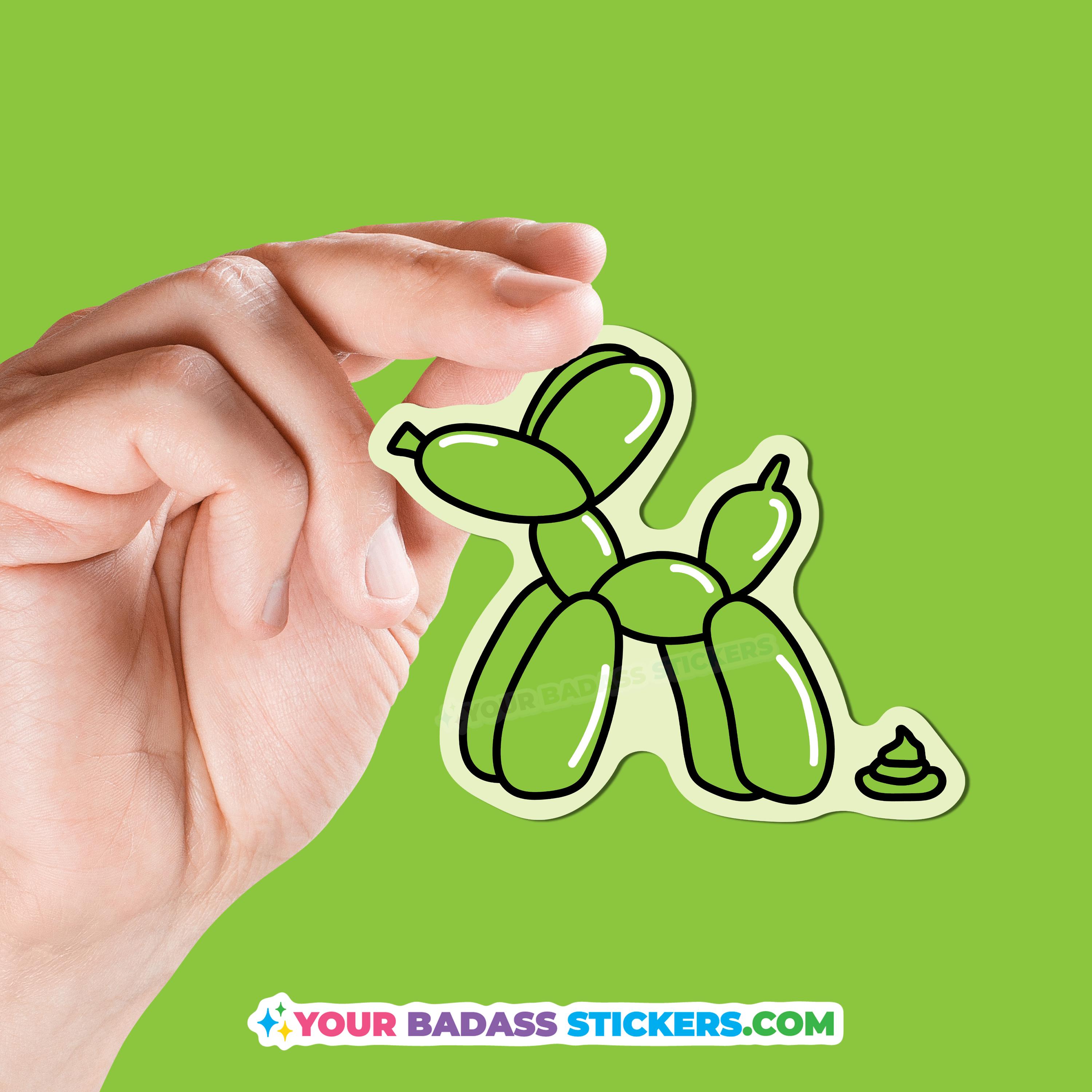 Funny Balloon Dog Pooping Sticker - Sarcastic Gag Gift - Etsy