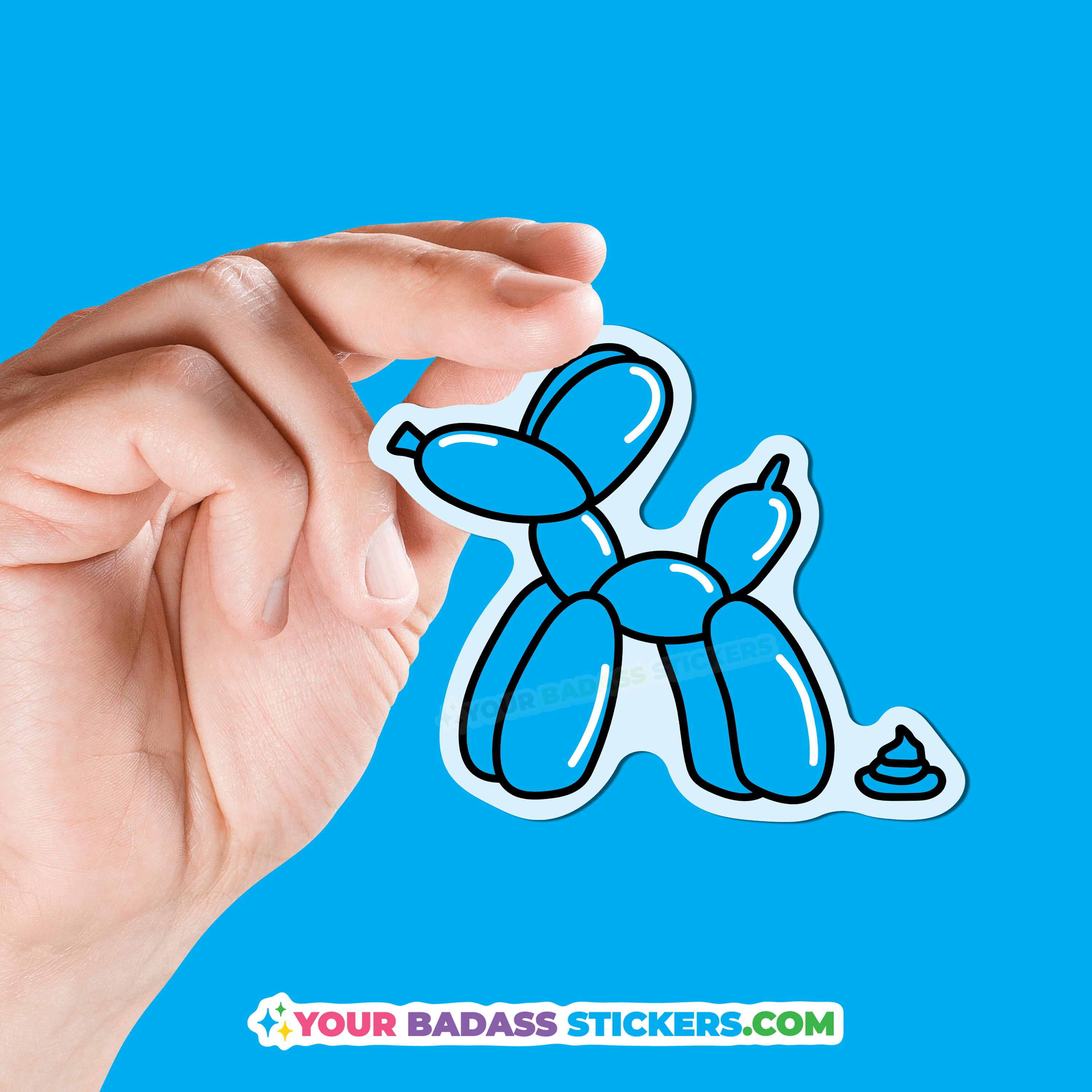 Funny Balloon Dog Pooping Sticker - Sarcastic Gag Gift - Etsy