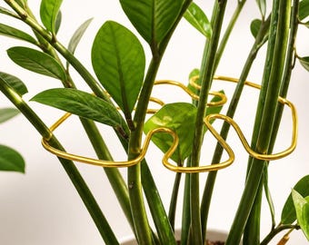 Handmade Monstera Plant Support | Leaf Shaped Stem Trellis for ZZ, Alocasia & Philodendron | Small to Medium Houseplant Wire Support