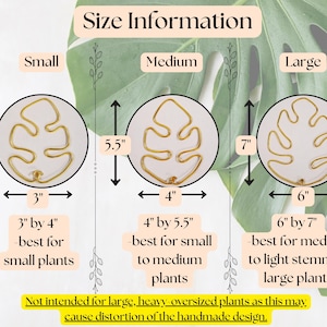Soportes para plantas con forma de hoja de monstera, soportes decorativos para plantas de interior, bonitos adornos para macetas, enrejado para plantas de estilo bohemio artesanal. imagen 7