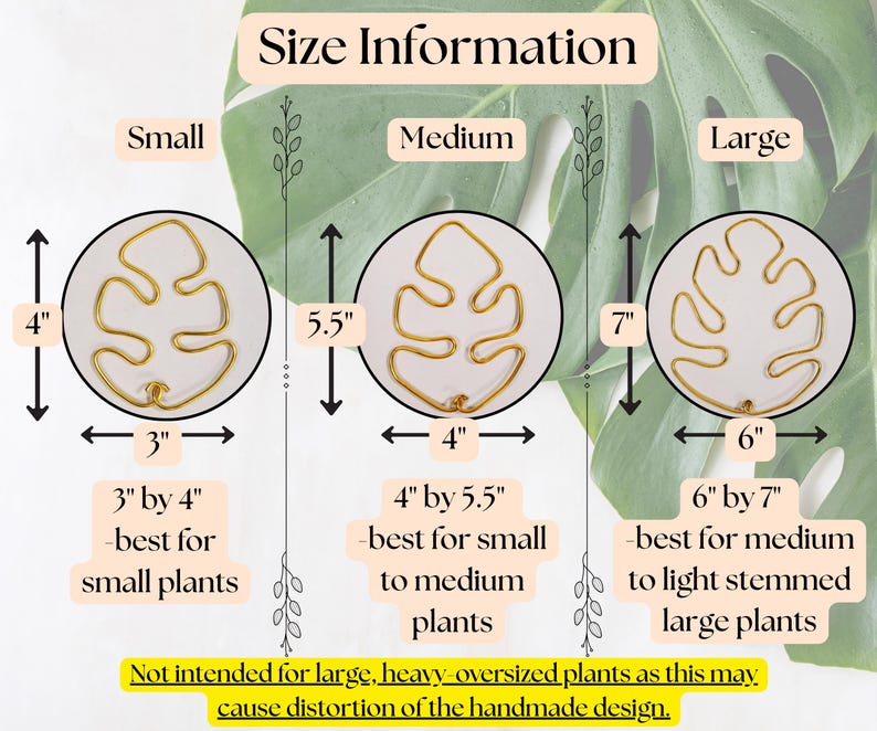 Soportes para plantas con forma de hoja de monstera, soportes decorativos para plantas de interior, bonitos adornos para macetas, enrejado para plantas de estilo bohemio artesanal. imagen 7
