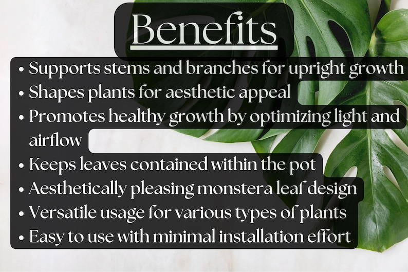 Soportes para plantas de interior de tamaño pequeño a mediano, soporte estético hecho a mano con forma de hoja de monstera. imagen 3